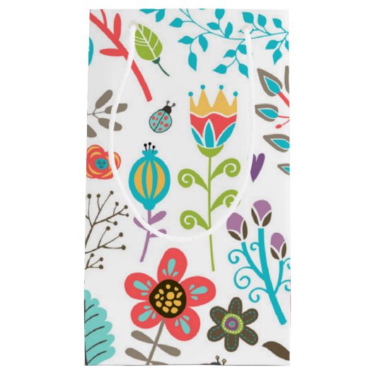 Petit Sac Cadeau Motif de fleurs (Devant)