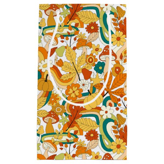 Petit Sac Cadeau Motif de fleurs de champignons Super rétro (Devant)