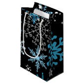 Petit Sac Cadeau Motif de flocon de neige	 (Devant Angle)