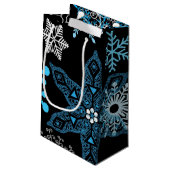 Petit Sac Cadeau Motif de flocon de neige	 (Dos Angle)