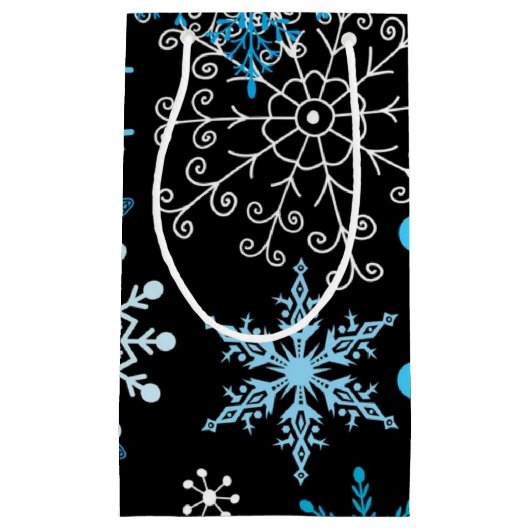 Petit Sac Cadeau Motif de flocon de neige	 (Devant)