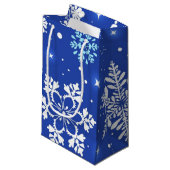 Petit Sac Cadeau Motif de flocon de neige	 (Devant Angle)