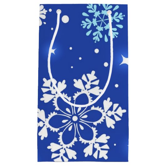 Petit Sac Cadeau Motif de flocon de neige	 (Devant)