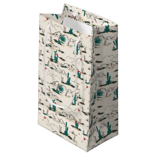 Petit Sac Cadeau Motif de floraison de Succulents (Devant Angle)