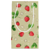 Petit Sac Cadeau Motif de fraises d'aquarelle (Devant)