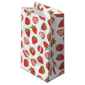 Petit Sac Cadeau Motif de fraises d'été (Devant Angle)