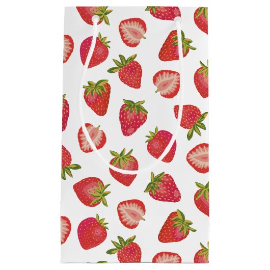 Petit Sac Cadeau Motif de fraises d'été (Devant)