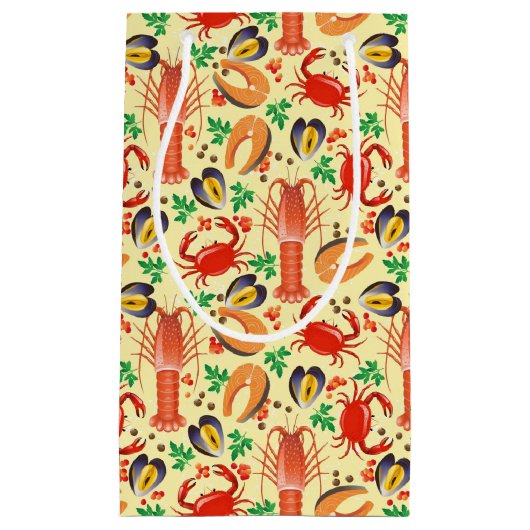 Petit Sac Cadeau Motif de fruits de mer (Devant)