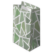 Petit Sac Cadeau Motif de mosaïque vert olive (Devant Angle)