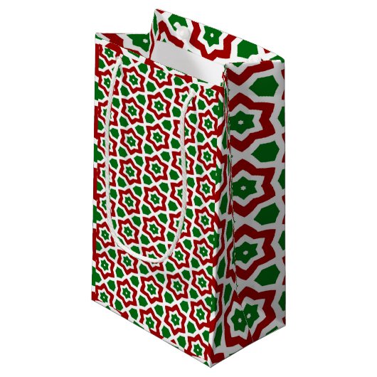 Petit Sac Cadeau Motif de Noël (Devant Angle)