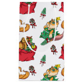 Petit Sac Cadeau Motif de Noël Funny Chat de Sirène (Devant)