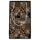 Petit Sac Cadeau Motif de patchwork rustique (Devant)