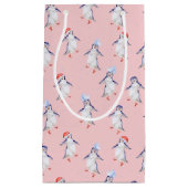 Petit Sac Cadeau Motif de pingouins dansants de Noël (Devant)
