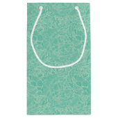 Petit Sac Cadeau Motif de pivoine de turquoise (Dos)