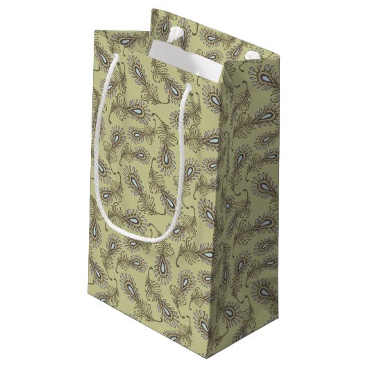 Petit Sac Cadeau Motif de plume (Dos Angle)