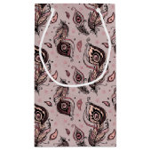 Petit Sac Cadeau Motif de plume de paon (Dos)