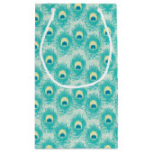 Petit Sac Cadeau Motif de plumes de paon (Dos)