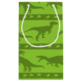 Petit Sac Cadeau Motif de Raptor Vert (Dos)