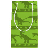 Petit Sac Cadeau Motif de Raptor Vert (Devant)