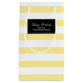 Petit Sac Cadeau Motif de rayures jaunes (Devant)