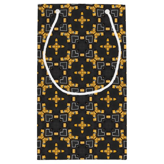 Petit Sac Cadeau Motif de taxi jaune vif (Dos)