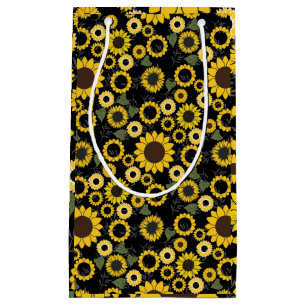 Petit Sac Cadeau Motif de tournesol A01.b BG noir