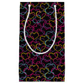 Petit Sac Cadeau Motif de Valentine avec des coeurs de couleur (Devant)