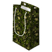 Petit Sac Cadeau Motif de Vert-or de ressort (Devant Angle)