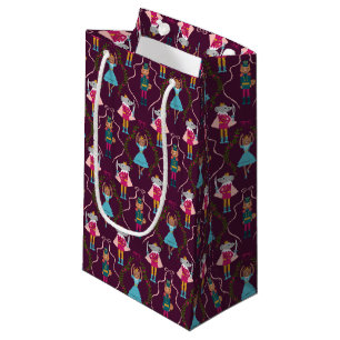 Petit Sac Cadeau Motif des animaux de Noisette rouge