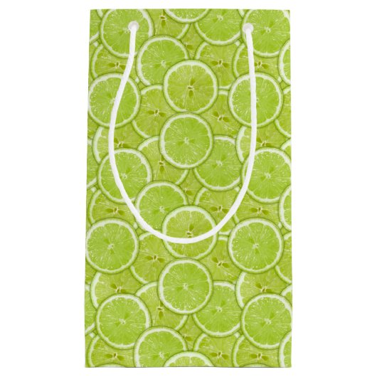 Petit Sac Cadeau Motif des tranches vertes de chaux (Devant)