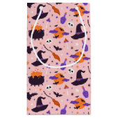 Petit Sac Cadeau Motif d'Halloween mou et rose (Dos)