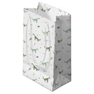 Petit Sac Cadeau Motif Dinosaure Vert