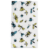 Petit Sac Cadeau Motif d'insectes | Blanc (Devant)