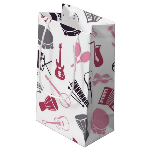 Petit Sac Cadeau Motif d'instrument de musique (Dos Angle)