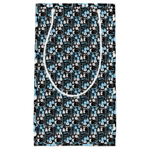 Petit Sac Cadeau Motif d'instruments de musique 01x4.b Noir