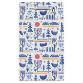 Petit Sac Cadeau Motif d'oiseau d'hiver d'art populaire (Dos)