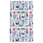 Petit Sac Cadeau Motif d'oiseau d'hiver d'art populaire (Devant)