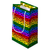 Petit Sac Cadeau Motif du coeur arc-en-ciel (Dos Angle)