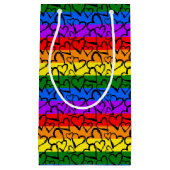 Petit Sac Cadeau Motif du coeur arc-en-ciel (Devant)