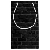 Petit Sac Cadeau Motif en brique noire (Dos)