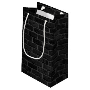 Petit Sac Cadeau Motif en brique noire