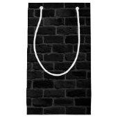 Petit Sac Cadeau Motif en brique noire (Devant)