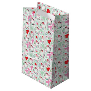 Petit Sac Cadeau motif en pastel d'arrière - plan de hibou de fleu