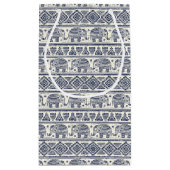 Petit Sac Cadeau Motif ethnique bleu d'éléphant (Dos)
