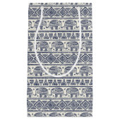 Petit Sac Cadeau Motif ethnique bleu d'éléphant (Devant)