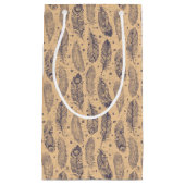 Petit Sac Cadeau Motif ethnique d'ensemble de plume (Devant)