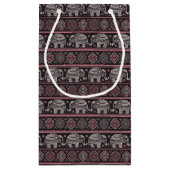 Petit Sac Cadeau Motif ethnique noir d'éléphant (Dos)