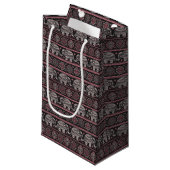 Petit Sac Cadeau Motif ethnique noir d'éléphant (Devant Angle)