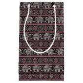 Petit Sac Cadeau Motif ethnique noir d'éléphant (Devant)