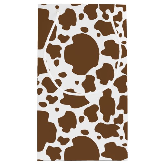 Petit Sac Cadeau Motif Faux Cuir de Vache Tacheté Brun (Dos)